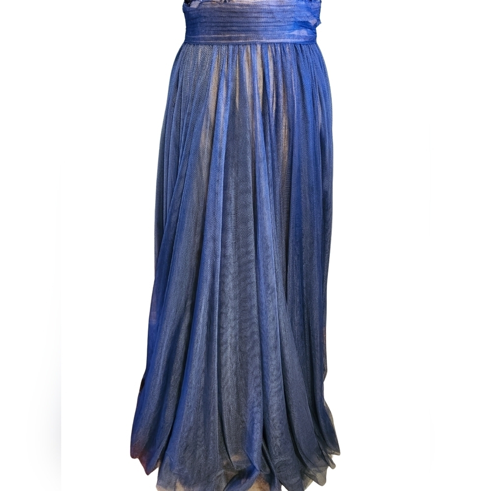 Fiesta Fashion Backless Navy Blue & Nude Dress - Picture 15 of 16